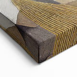 Modern Abstract Painting – Luxurious Gold & Navy Blue Geometric Art