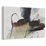 Moody Modern Wall Art – Abstract Canvas in Black, White & Brown