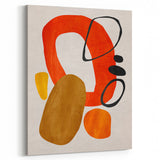 Abstract Wall Art – Moody Modern Canvas in Orange, Gold & Black