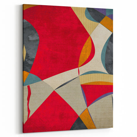 Modern Art Prints – Large Abstract Wall Art in Red, Gold & Teal