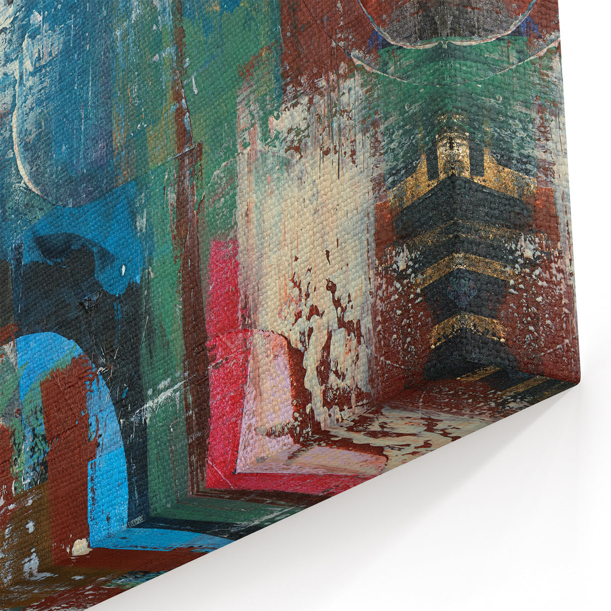 Large Abstract Wall Art – Contemporary Canvas in Blue, Green & Brown