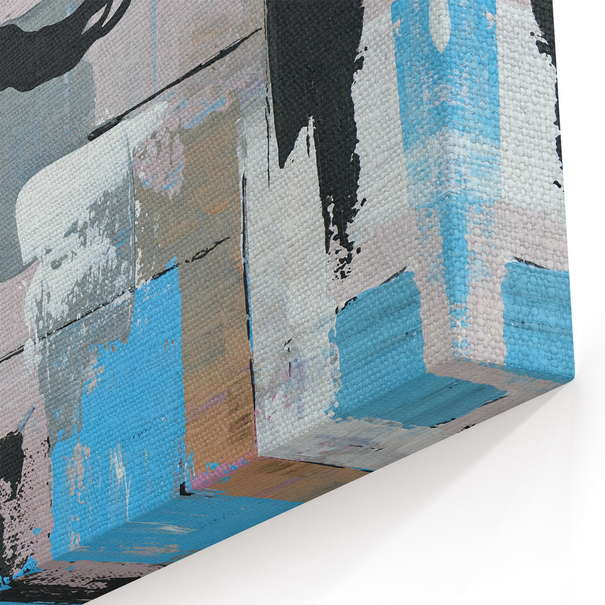 Abstract Canvas Wall Art – Modern Art Print in Blue, Lilac & Yellow