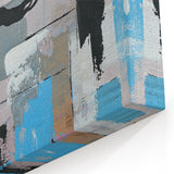 Abstract Canvas Wall Art – Modern Art Print in Blue, Lilac & Yellow