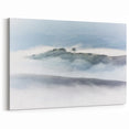 Large Abstract Wall Art – Serene Landscape Print in White & Gray