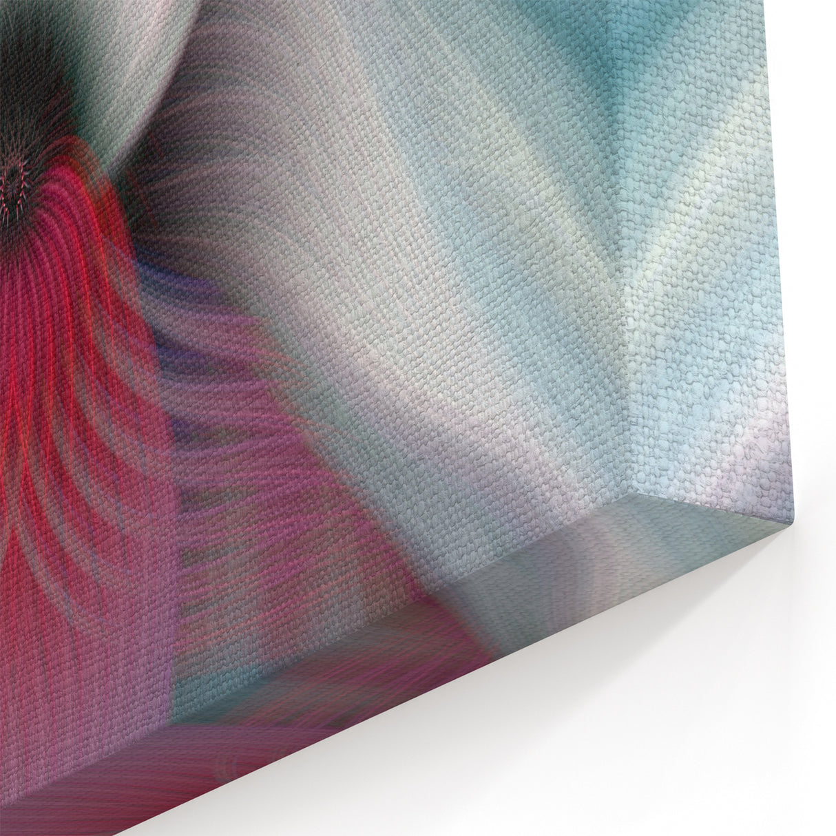 Large Abstract Wall Art – Ethereal Floral Motion in Blue & Pink