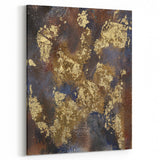 Modern Abstract Paintings – Moody Gold & Brown Metallic Canvas