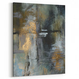 Moody Modern Wall Art – Abstract Canvas in Black, Gold & Gray