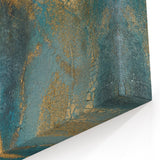 Contemporary Abstract Art – Teal & Gold Moody Modern Wall Art