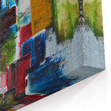 Abstract Canvas Wall Art – Moody Modern Print in Green, Blue & Red