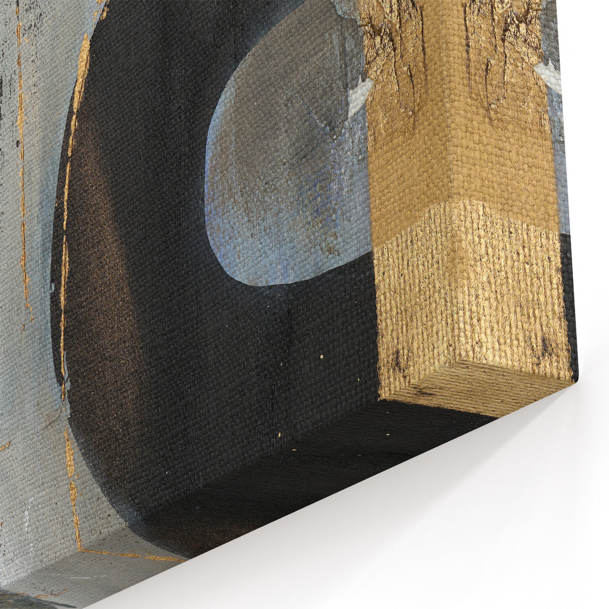 Moody Modern Wall Art – Abstract Canvas in Black, Gold & Brown