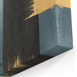 Modern Abstract Paintings – Large Canvas in Black, Gold & Teal