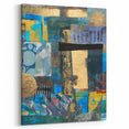Bold Moody Modern Wall Art - Abstract Blue & Gold Geometric Print