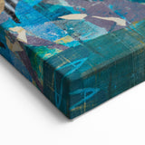 Bold Moody Modern Wall Art - Abstract Blue & Gold Geometric Print