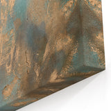 Elegant Moody Modern Wall Art - Abstract Teal & Gold Canvas Print