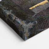 Geometric Moody Modern Wall Art - Black, Gold & Teal Abstract Print