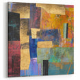 Vibrant Moody Modern Wall Art - Abstract Multicolor & Gold Print