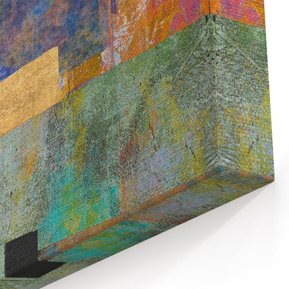 Vibrant Moody Modern Wall Art - Abstract Multicolor & Gold Print