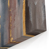 Luxury Moody Modern Wall Art - Abstract Gray, Gold & Brown Print