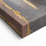 Luxury Moody Modern Wall Art - Abstract Gray, Gold & Brown Print