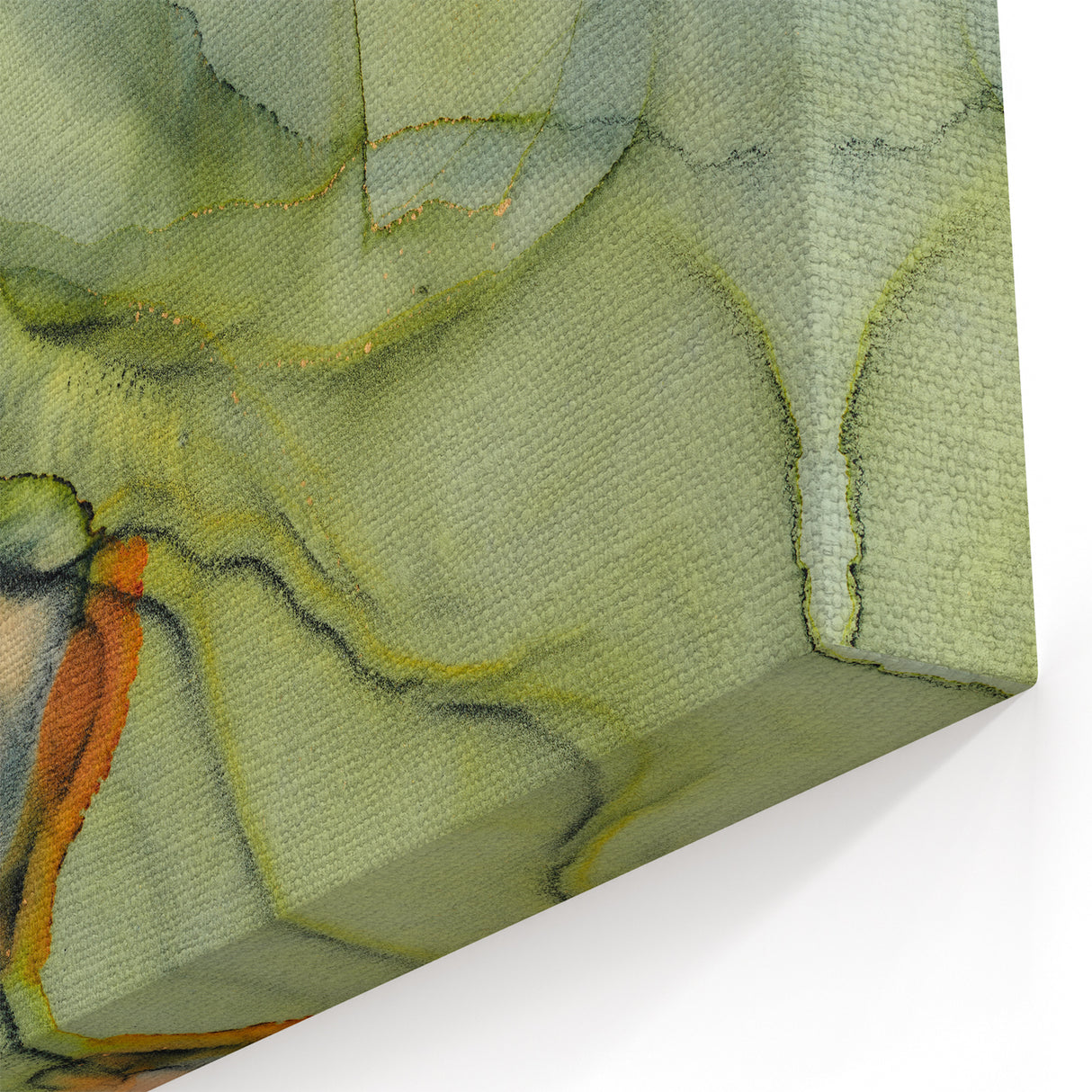 Organic Moody Modern Wall Art - Abstract Green, Gold & Orange Print