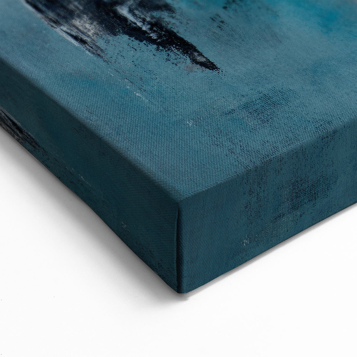 Skyline Moody Modern Wall Art - Abstract Blue, Gold & Gray Print