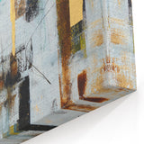 Rustic Moody Modern Wall Art - Abstract Brown, Gold & White Print