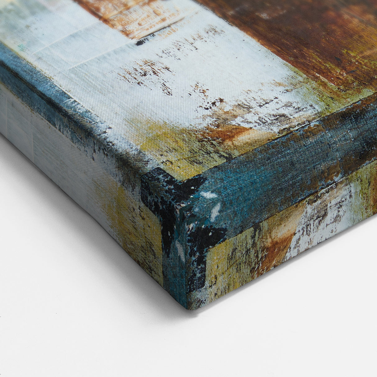 Rustic Moody Modern Wall Art - Abstract Brown, Gold & White Print