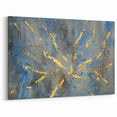 Luxury Moody Modern Wall Art - Abstract Blue, Gold & Gray Print