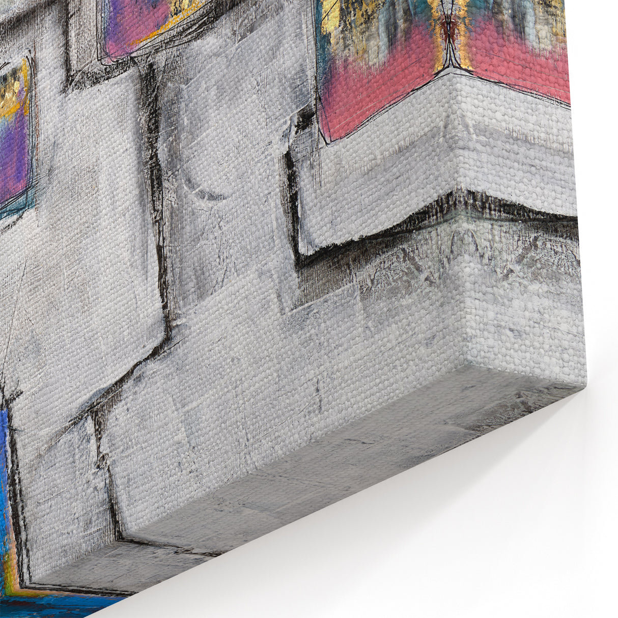 Moody Modern Wall Art – Abstract Geometric Canvas with Rich Accents
