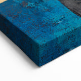 Moody Modern Wall Art – Abstract Canvas with Bold Blue & Gold