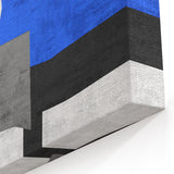 Contemporary Abstract Art – Bold Geometric Canvas in Blue & Yellow