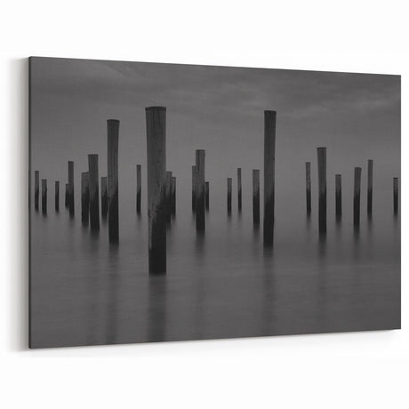 Modern Art Prints – Moody Black & White Minimalist Seascape