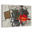 Abstract Canvas Wall Art – Fiery Red and Black Expressionist Painting