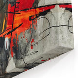 Abstract Canvas Wall Art – Fiery Red and Black Expressionist Painting