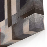 Contemporary Abstract Art – Geometric Canvas in Brown & Burgundy