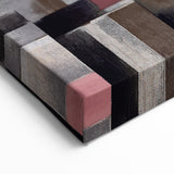 Contemporary Abstract Art – Geometric Canvas in Brown & Burgundy