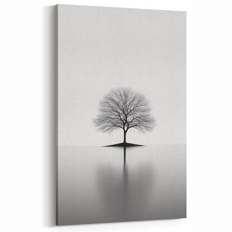 Minimalist Black & White Tree – Elegant Nature Art Print