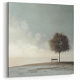 Serene Tree & Bench by the Water – Tranquil Nature Art Print
