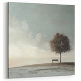 Serene Tree & Bench by the Water – Tranquil Nature Art Print