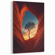 Lone Tree in Desert Canyon – Dramatic Nature Landscape Art