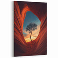 Lone Tree in Desert Canyon – Dramatic Nature Landscape Art