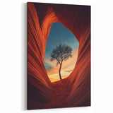 Lone Tree in Desert Canyon – Dramatic Nature Landscape Art