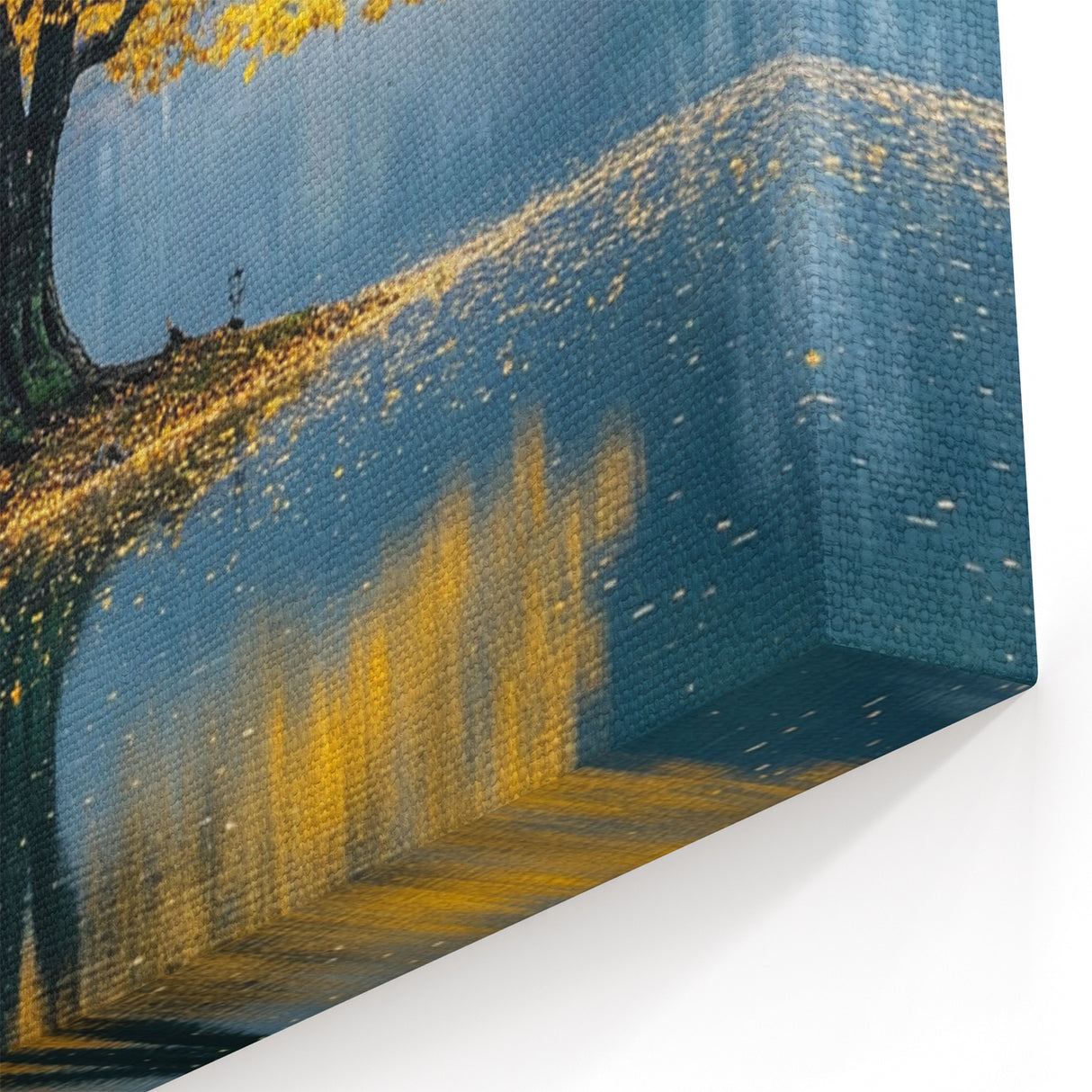 Golden Tree Reflection – Tranquil Nature Landscape Art