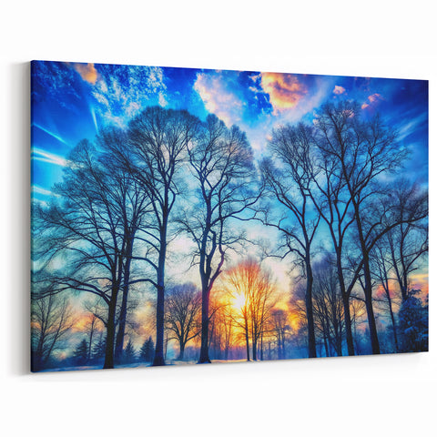 Winter Sunset Through Trees – Fine Art Landscape Photography