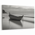 Solitary Boat on Silent Shores – Fine Art Black & White Photography