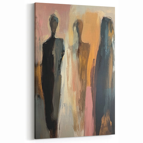 Elegant Abstract Figurative Wall Art – Modern Human Form Painting