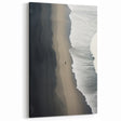 Lone Walker on Black Sand Beach – Minimalist Fine Art Photography