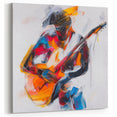 Colorful Abstract Figurative Wall Art – Expressive Guitarist Painting