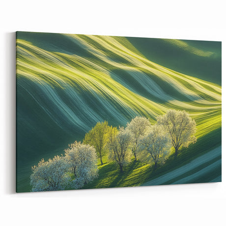 Rolling Green Hills & Blossoming Trees – Nature Art Prints