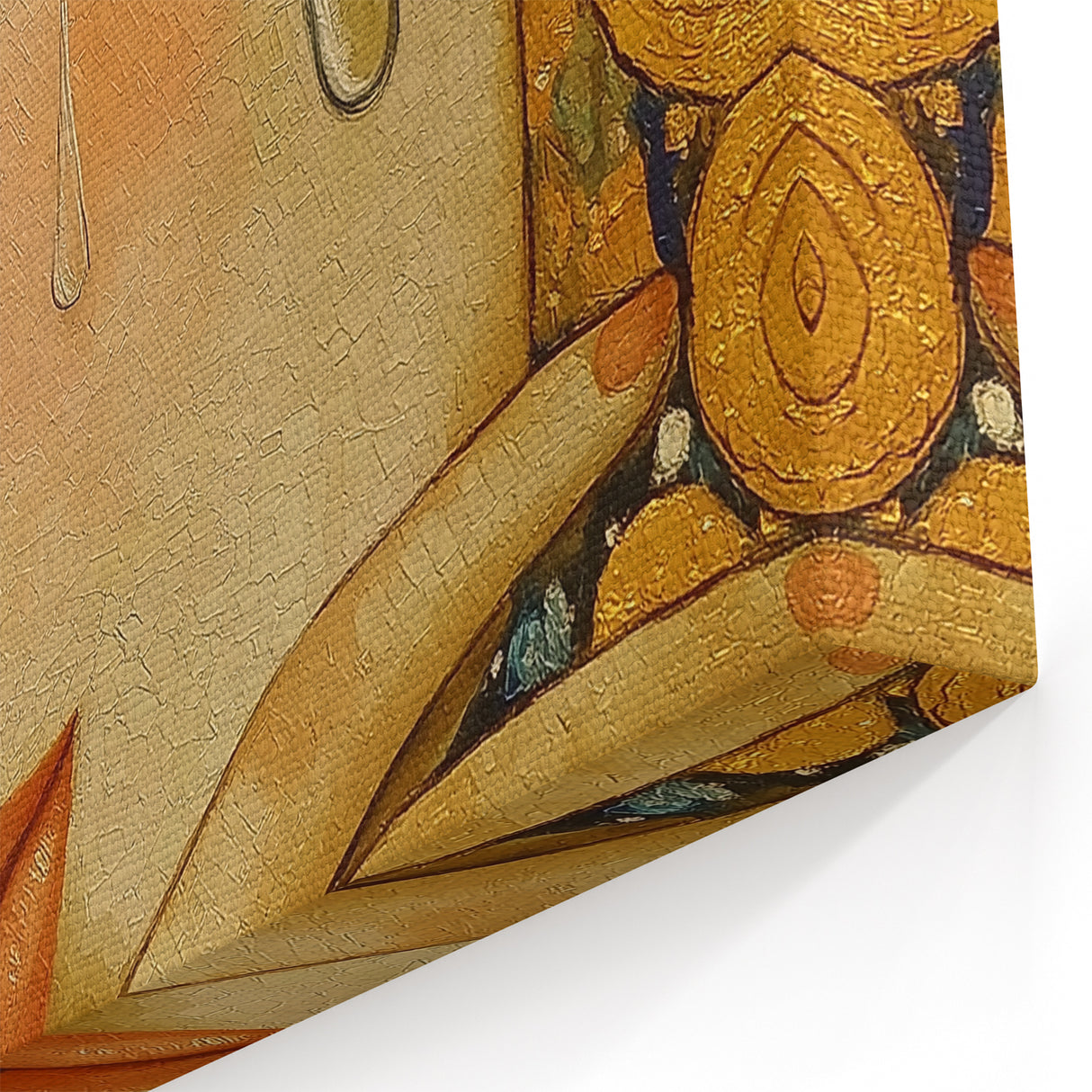 Elegant Abstract Figurative Wall Art – Gold Accented Modern Painting